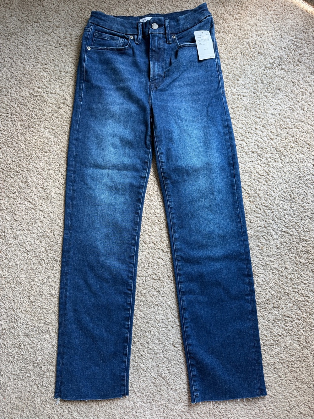 Good American Straight-Leg Jeans in Blue Wash